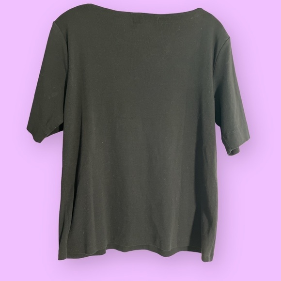 KAREN Scott t-shirt with zippers on shoulder. Size M. NWOT E-9 - Picture 2 of 4